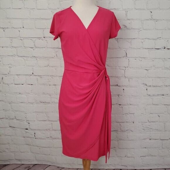 INC International Concepts PINK PEACOCK Wrap Dress sz S NWT - Picture 5 of 6